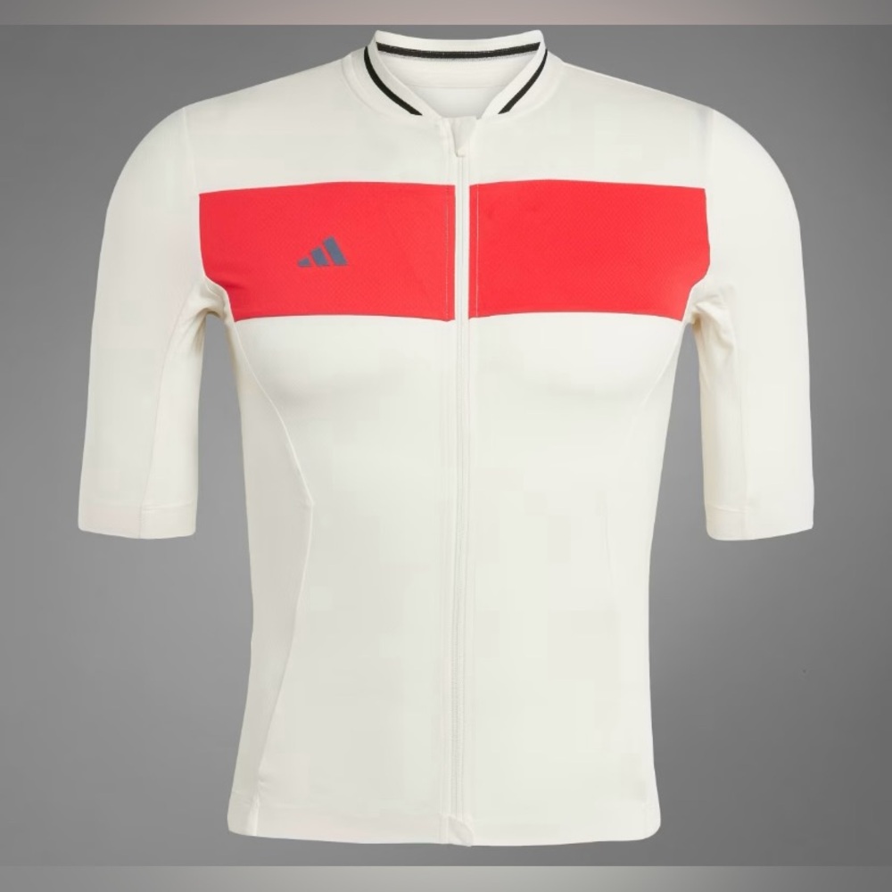 Adidas Cycling Jersey Mens Medium Heritage Tempo Aeroready JF8470 Chalk White